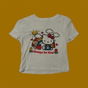 Hello Kitty White Crop T-Shirt